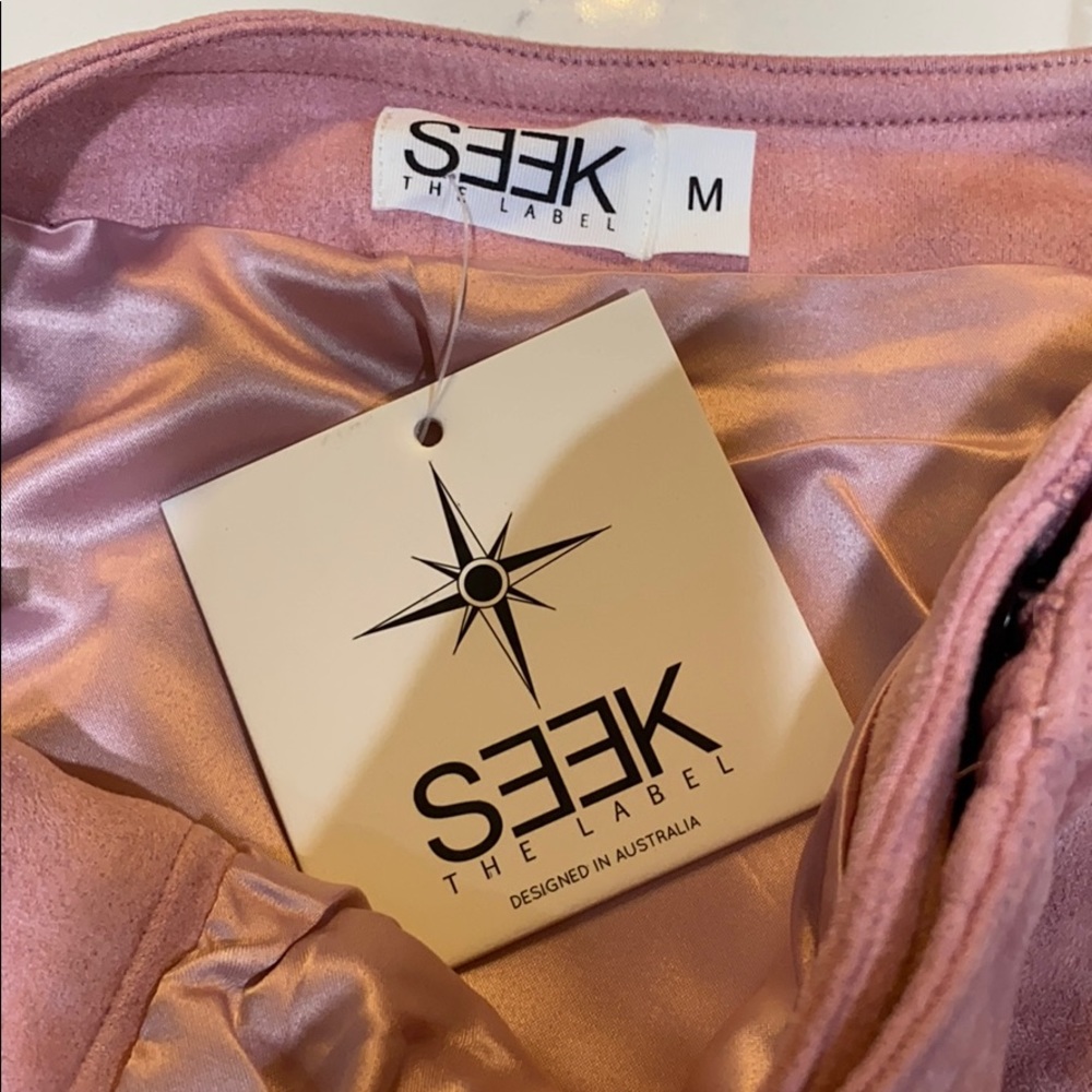 NWT Seek the label pink skirt. Suede like - Picture 4 of 6
